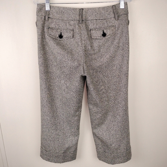 Ann Taylor Wool Blend Mid Rise MicroCheck Cropped Wide Leg Trousers Sz. 4P - Picture 8 of 10